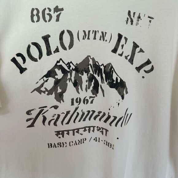 Polo Ralph Lauren Men’s Kathmandu Mountain White Short Sleeve Tee Shirt - Picture 6 of 10
